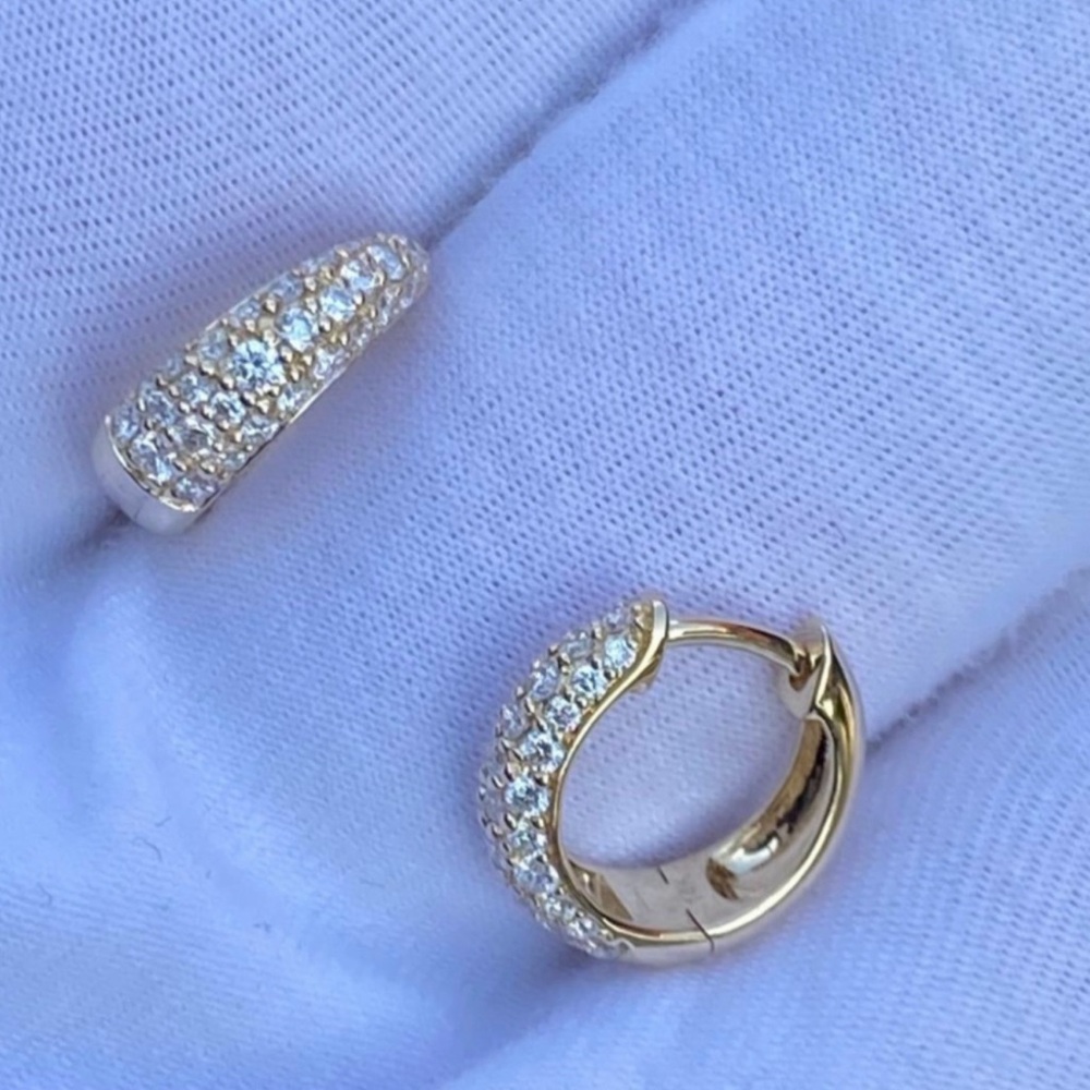 Elegant Gold and Diamond Huggie Earrings